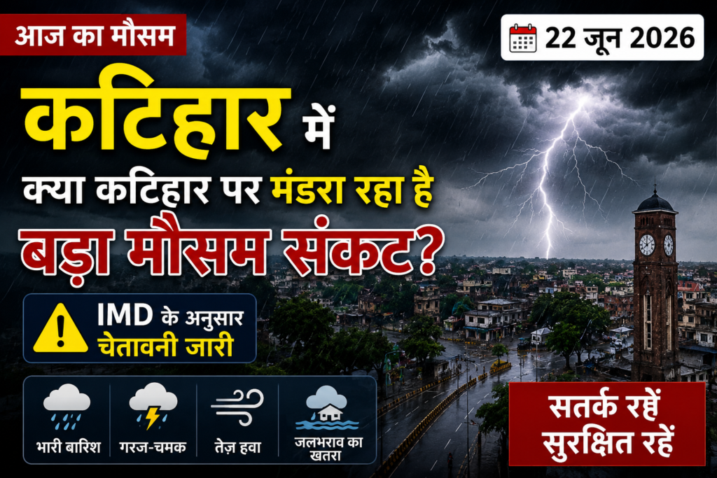 Aaj ka mosam katihar mei क्या कटिहार पर मंडरा रहा है बड़ा मौसम संकट?(22 june 2026)