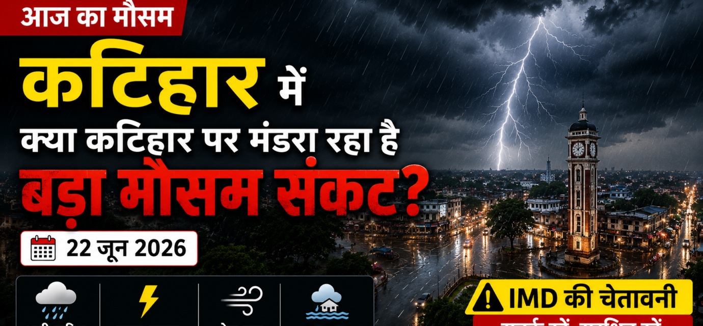 Aaj ka mosam katihar mei क्या कटिहार पर मंडरा रहा है बड़ा मौसम संकट?(22 june 2026)