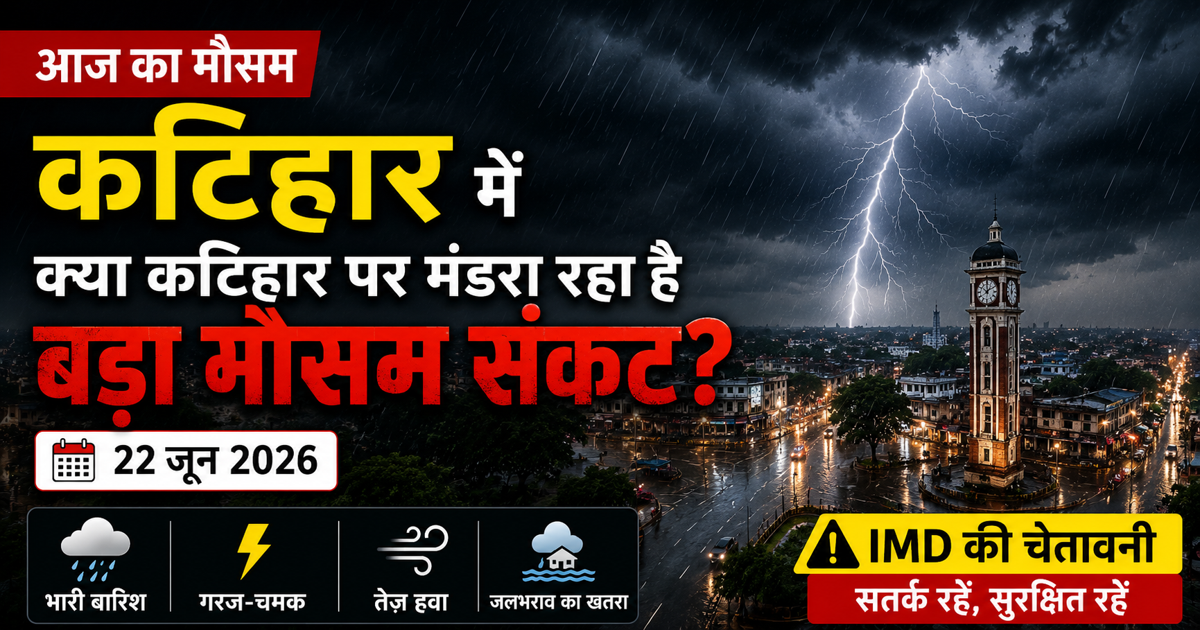 Aaj ka mosam katihar mei क्या कटिहार पर मंडरा रहा है बड़ा मौसम संकट?(22 june 2026)