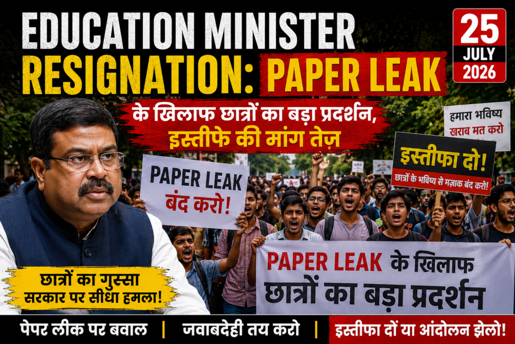 Education Minister Resignation: Paper Leak के खिलाफ छात्रों का बड़ा प्रदर्शन, इस्तीफे की मांग तेज {25 july}