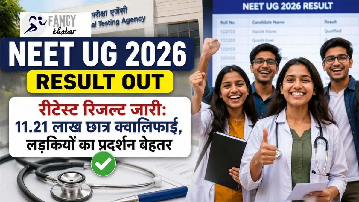 NEET UG 2026 Result Out रीटेस्ट रिजल्ट जारी: 11.21 लाख छात्र क्वालिफाई, लड़कियों का प्रदर्शन बेहतर